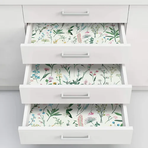 Miniatura 5 de Papel pintado floral JiffDiff despegar y pegar 118" x 17.3" papel pintado para baño papel pintado de flores silvestres papel de contacto de vinilo