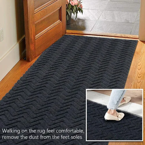 Miniatura 3 de Alfombra de pasillo impermeable para interiores y exteriores, 2 x 2 pies, pasillo, cocina, entrada, dormitorio, con parte trasera de goma