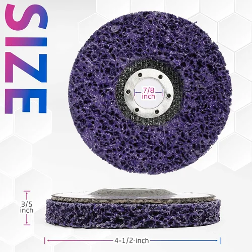 Miniatura 6 de LotFancy Disco de pelado, 6 unidades de discos de tira rápida y fácil de limpiar de 4 1/2 x 7/8 pulgadas, removedor de pintura y óxido para Púrpura