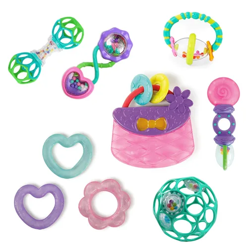 Miniatura 20 de Bright Starts Soothers & Shakers 7 piezas Set de regalo - Sonajeros, mordedores y juguetes para el cochecito sin BPA, unisex, para recién nacidos