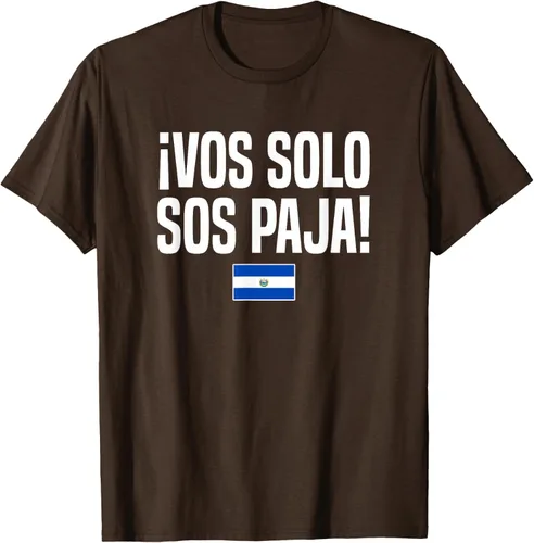 Miniatura 8 de Camiseta Vos Solo Sos Paja Salvadoran Slang Bandera de El Salvador, Negro