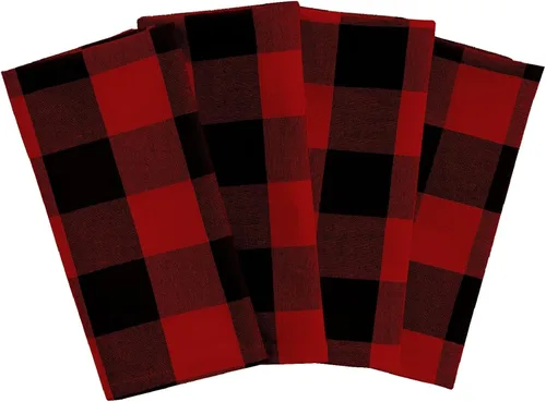 Miniatura 11 de Elrene Home Fashions Camino de mesa Farmhouse Living Holiday Buffalo-Check, 13 pulgadas de ancho x 70 pulgadas de largo, rojo/negro