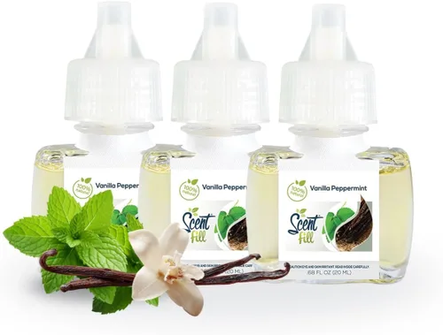 Miniatura 14 de Scent Fill Ambientador 100% natural de cereza y almendra con enchufe, recambios de aceite perfumado, 3 recambios