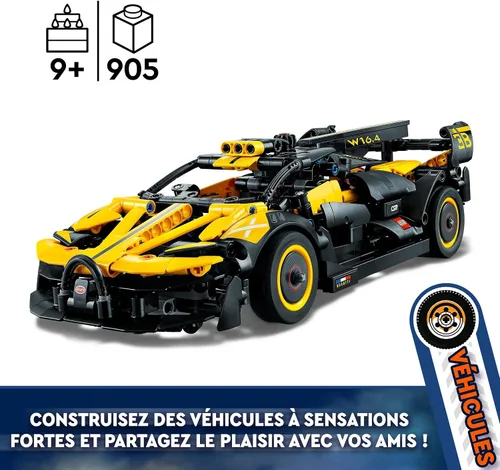 Miniatura 5 de LEGO 42151 Technic Bugatti - Coche de juguete de carreras, modelo de coche coleccionable, vehículos icónicos de 9 años