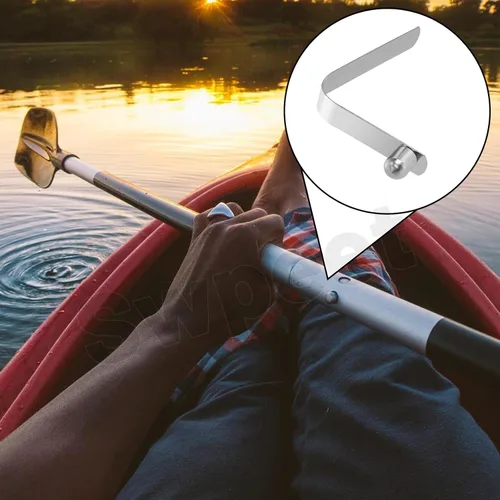 Miniatura 5 de Swpeet Juego de 21 clips de resorte de botón en forma de V de acero inoxidable de 7 tamaños, clips de resorte a presión de paleta de kayak de un