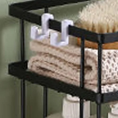 Miniatura 9 de Estante de baño organizador de baño de hierro grueso con diseño de montaje en pared, estante de baño impermeable sobre el inodoro, organizador