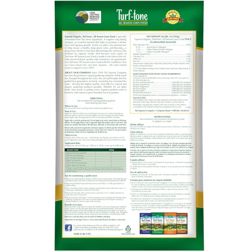Miniatura 2 de Espoma Turf-Tone - Alimento orgánico para todo el año con hierro y fórmula exclusiva de bio-tono, alimentación de liberación lenta de larga duración
