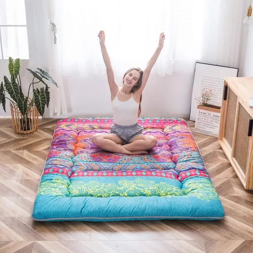 Miniatura 49 de MAXYOYO - Colchón de piso japonés, colchón tipo futón, colchón de tatami grueso, plegable, enrollable, colchón para niños y niñas, para dormitorio