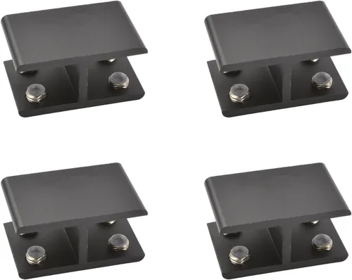 Miniatura 32 de INCREWAY Abrazadera de vidrio, paquete de 4 soportes ajustables de aleación de aluminio de doble cara para estante de vidrio, soporte de abrazadera