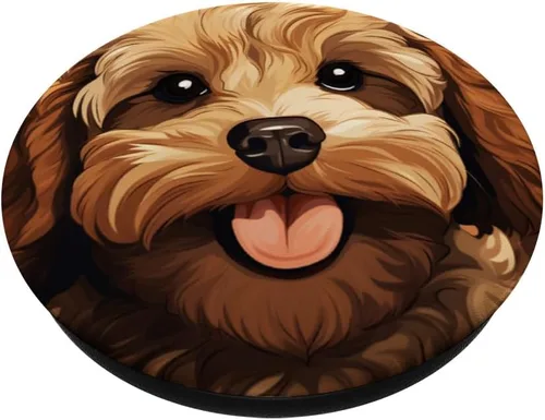 Miniatura 2 de Cute Cockapoo Face Cartoon Puppy Dog Lover PopSockets Standard PopGrip