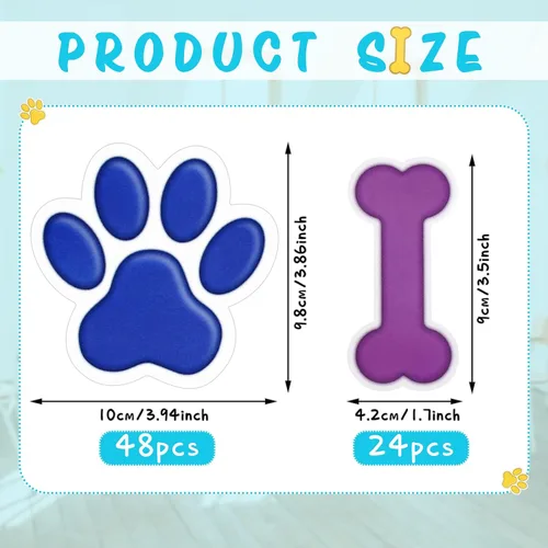 Miniatura 2 de Epakh 72 piezas de recortes de huellas de hueso de perro, recortes de huesos de hueso, mini acentos, suministros de fiesta para actividades