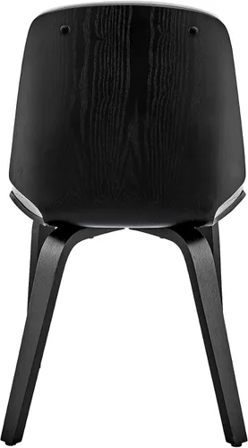 Miniatura 7 de Armen Living Brinley Mid Century - Silla auxiliar moderna de piel sintética gris y madera negra para comedor, mesa de cocina, escritorio, tocador