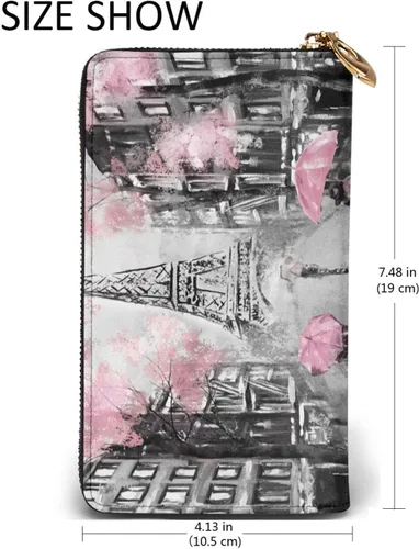 Miniatura 5 de Cartera de cuero con diseño de la Torre Eiffel Paris Lover Bolso de mano de moda
