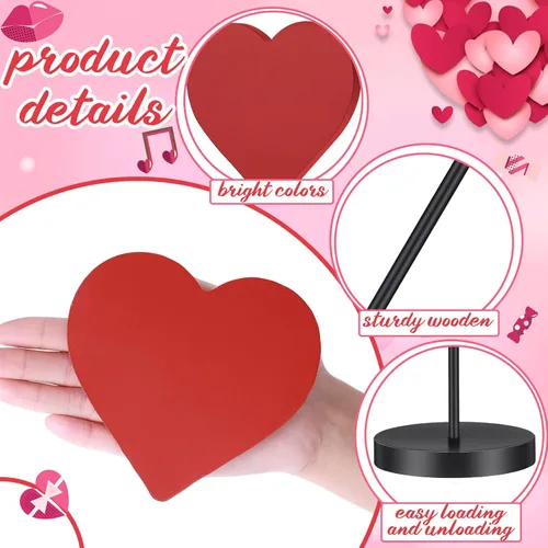 Miniatura 3 de Juego de 5 letreros de madera con forma de corazón de madera para el día de San Valentín, decoración de mesa con forma de corazón, centro de mesa