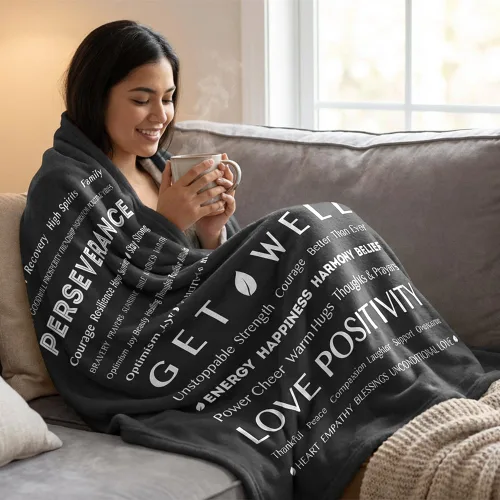 Miniatura 3 de PAVILIA Manta de Curación, Regalo para Pronta Recuperación, Manta de Forro Polar de Felpa Suave y Compasiva para Hombres y Mujeres, Manta