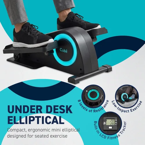 Miniatura 3 de Cubii JR1, elíptica debajo del escritorio, ejercitador de pedal de bicicleta para debajo del escritorio, elíptica sentada, trabajo desde casa, mini
