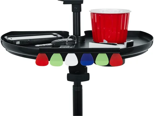 Miniatura 6 de Gator Frameworks Cases Accesorio de Soporte de Micrófono con Abrazadera Portavasos y Pestaña para Púas de Guitarra, Bandeja Extra Grande, 14" x 9