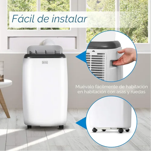 Miniatura 6 de BLACK+DECKER Aire acondicionado portátil, 10,000 BTU (6,000 BTU SACC) para habitaciones de hasta 450 pies cuadrados, CA portátil con control remoto