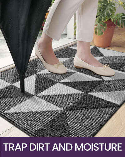 Miniatura 3 de DEXI - Alfombras para puerta de entrada, antideslizante, lavable, absorbente, resistente a la suciedad en el interior, alfombra de entrada de perfil