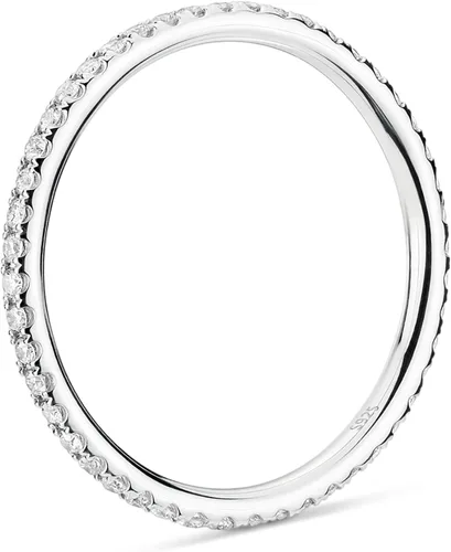 Miniatura 3 de PAVOI 14K Gold Plated Solid 925 Sterling Silver CZ Simulated Diamond Stackable Ring Eternity Bands for Women