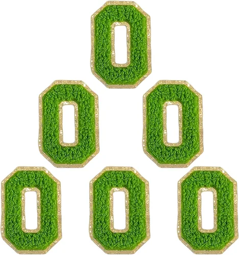 Miniatura 52 de 6 piezas de parches de letras de chenilla autoadhesivas, parches de letras preppy de 2 pulgadas para bolsos, ropa y sombreros, grandes pegatinas