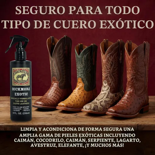 Miniatura 3 de Bickmore Exotic – Aerosol especialmente formulado, utilizado para limpiar, pulir y proteger pieles exóticas y piel de reptil.
