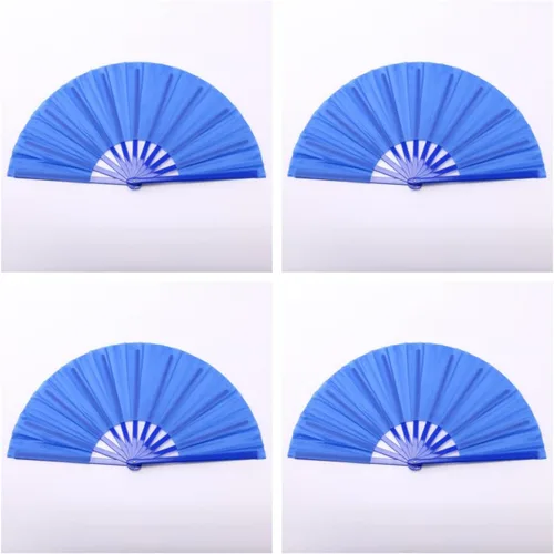 Miniatura 9 de Ventilador grande de plástico de 13 pulgadas para baile de línea, abanicos de mano para mujer, plegables, exteriores, bodas, fiestas (negro)