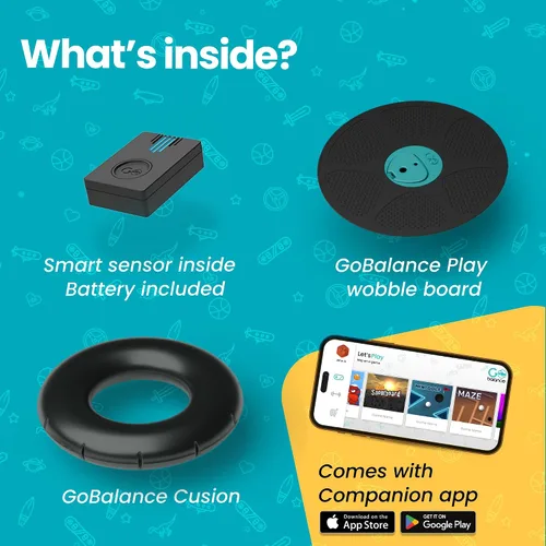 Miniatura 6 de GoBalance Board - Tabla de equilibrio habilitada para la aplicación. Sensor Bluetooth inteligente, 12 juegos interactivos gratis: entrenamiento