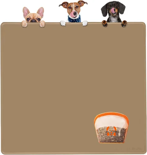 Miniatura 9 de KVK Tapete de Comida para Mascotas Tapete de Alimentación para Mascotas Mantel Individual de Silicona para Cuenco de Comida y Agua de Perros y Gatos