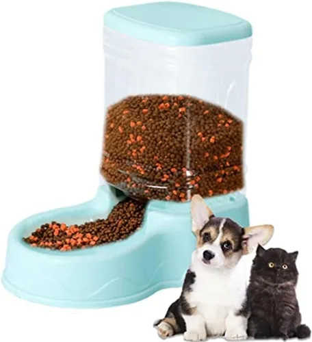 Miniatura 13 de Tazón de alimentación para mascotas y dispensador de agua con contenedor de almacenamiento recargable, autodispensable, comedero para gatos de gran