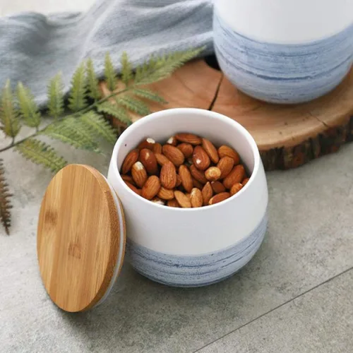 Miniatura 3 de Recipientes de cocina de cerámica para almacenamiento de alimentos con tapa hermética para granos de café, chutneys, harina de azúcar, especias
