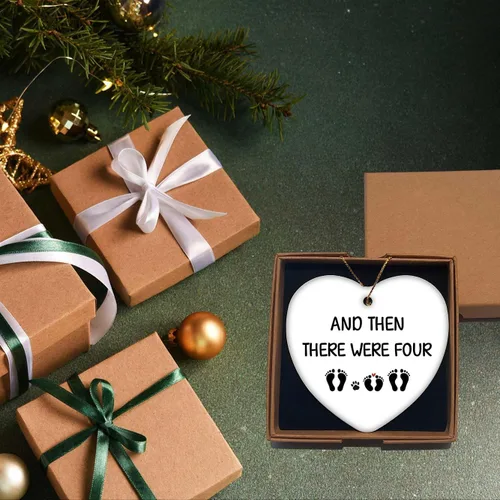Miniatura 4 de Adorno de anuncio de embarazo y luego hubo cuatro para abuelos, esposo, familia, abuela, regalos para padres nuevos, regalos para parejas, regalos