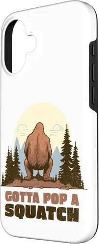 Miniatura 2 de Funda divertida para iPhone 16, diseño de Bigfoot Gotta Pop A Squatch Squat Poop Joke