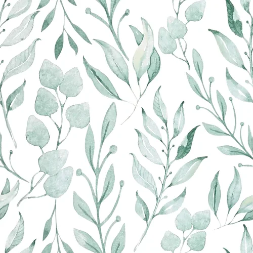 WENMER Papel tapiz de hojas verdes, papel tapiz floral para despegar y pegar, 17.7 x 394 pulgadas, autoadhesivo, hojas de acuarela, papel de