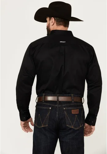 Miniatura 4 de Ariat Camisa ajustada de sarga con logotipo del equipo para hombre