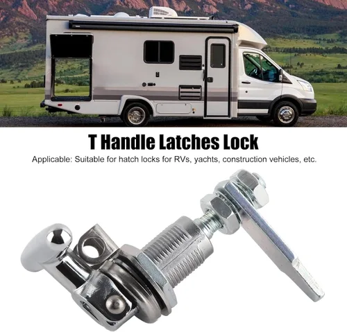 Miniatura 2 de Cerradura plegable de la manija en T, plata de la seguridad del coche del impacto de la cerradura de los cierres de la manija