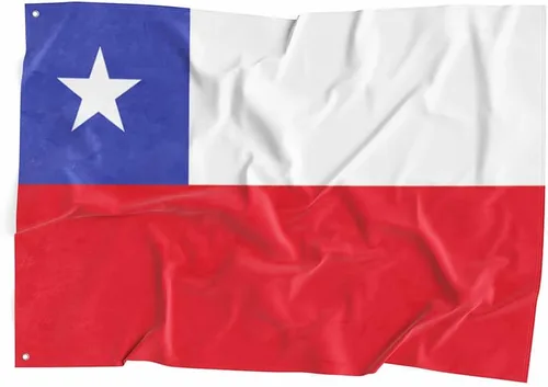 Bandera nacional de Chile de poliéster de 3 x 5 pies, colores brillantes, resistente a la decoloración contra los rayos UV, interior/exterior,