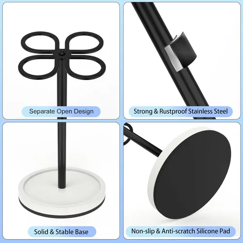 Miniatura 3 de Luxspire Soporte para cepillos de dientes, organizador de cepillos de dientes de acero inoxidable con base de tierra de diatomeas, soporte