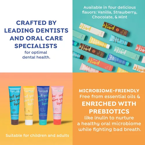 Miniatura 5 de SuperMouth Pasta de dientes sin flúor, para adultos y niños, combate las caries, blanquea, nanohidroxiapatita, desarrollado por dentistas