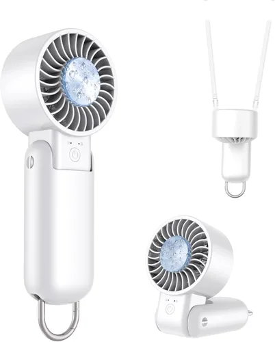 Miniatura 17 de Ventilador turbo portátil de mano con pantalla LED, refrigeración turboalimentada de 32 pies, larga duración, 5 velocidades de 4 onzas, ligero