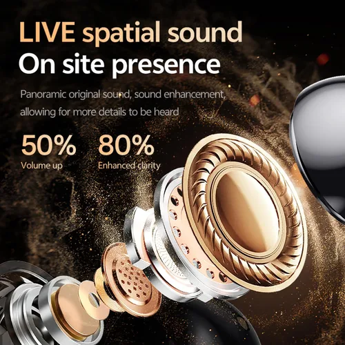 Miniatura 5 de Auriculares con clip, auriculares abiertos inalámbricos Bluetooth 5.4 con micrófono, auriculares con clip de oreja, mini auriculares para correr