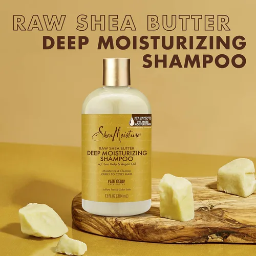 Miniatura 3 de SheaMoisture Cuidado del cabello hidratante profundo, 3 unidades de manteca de karité cruda para cabello rizado, seco y dañado, sin sulfato, champú