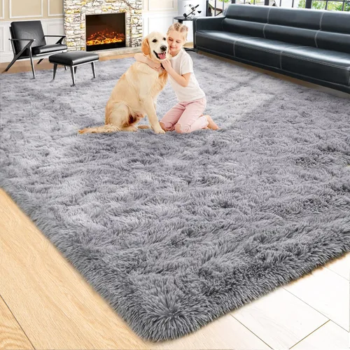 Miniatura 44 de Noahas - Alfombra suave y afelpada para habitación de niña y sala de estar, colorida, decoración para guardería, teñido anudado arcoíris, azul