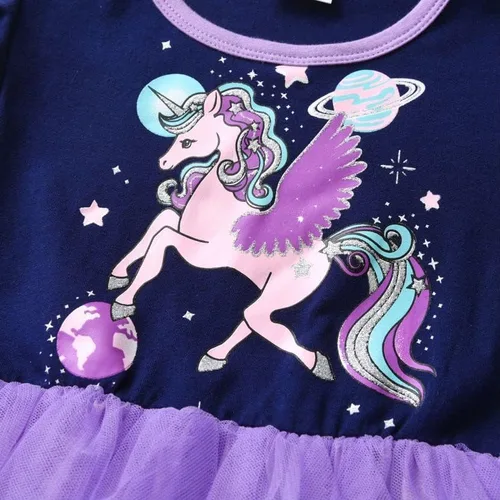 Miniatura 2 de VIKITA Vestido de verano para niña de flores, sin mangas, de poliéster, tutú para niñas de 3 a 7 años, hasta la rodilla