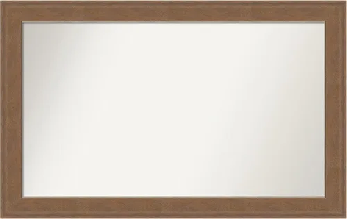 Miniatura 411 de Amanti Art Espejo de baño marrón para sobre el fregadero, 25 x 25 pulgadas, hecho a medida, espejo de tocador cuadrado marrón medio, marco de madera