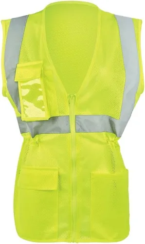 J. J. Keller & Associates, Inc. Chaleco de seguridad de alta visibilidad para mujer con tiras reflectantes, tipo R Clase 2, SAFEGEAR