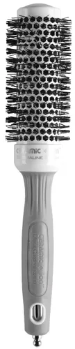 Olivia Garden Ceramic + Ion Round Thermal Hair Brush - Not Electrical - Professional Blowout Brush for Normal to Thick Hair Blanco/Gris