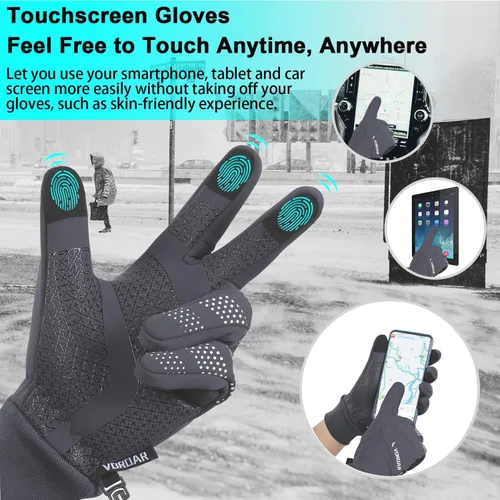 Miniatura 2 de Guantes térmicos de invierno para hombres y mujeres guantes cálidos para congelador antideslizantes impermeables ligeros para pantalla táctil