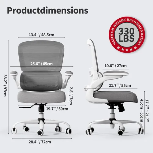 Miniatura 2 de TRALT Silla de oficina – Silla de escritorio ergonómica con soporte lumbar ajustable, silla de computadora de malla, sillas ejecutivas para oficina