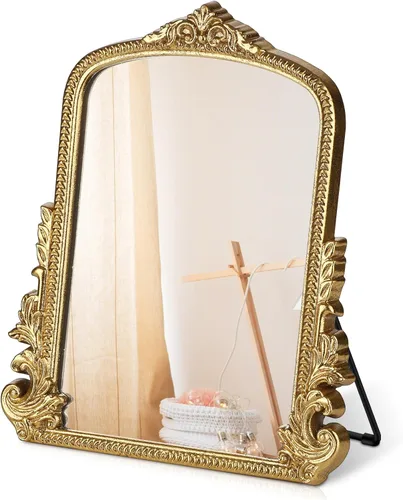 Espejo de maquillaje vintage, espejo de tocador de escritorio antiguo tradicional de mesa, de pie, colgar o montar en la pared, espejo de vestir
